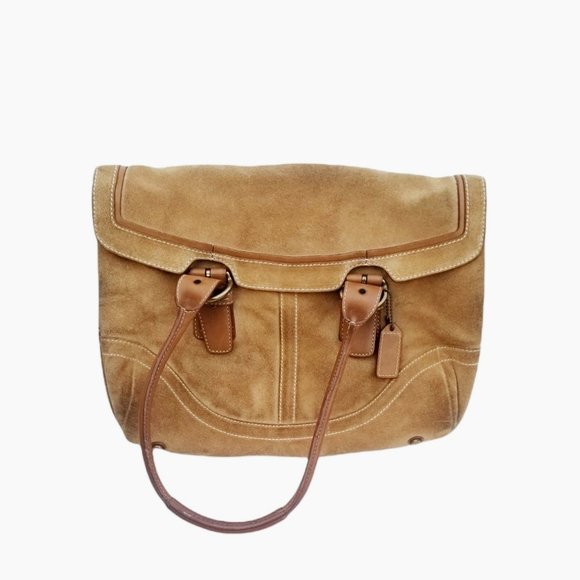 Coach Soho Tan Suede/Leather Shoulder Bag - Picture 1 of 3